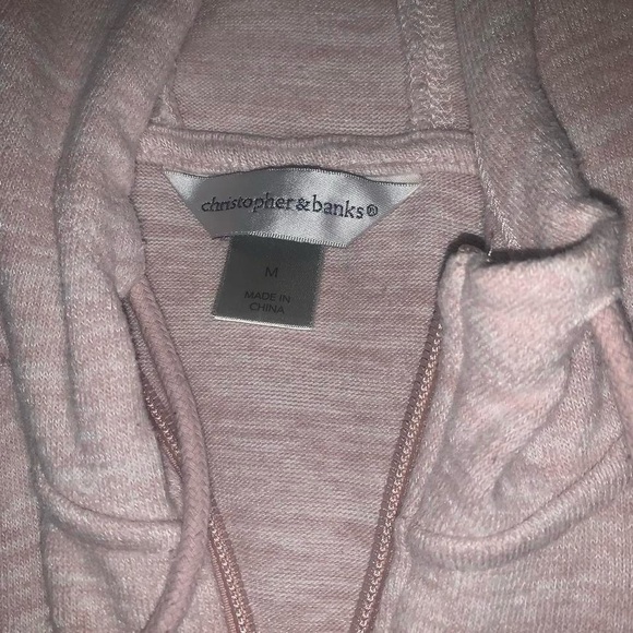 Christopher & Banks light heather pink oversized zip-up jacket, Women’s Medium - Picture 4 of 4